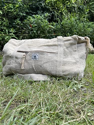 Вегански коноп на отворено Fwosi Голема торба за дуели за теретана, патување и спорт - Еко -пријателска памучна торба за рамо - крпа за перење, секојдневни торби - Рачно