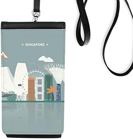 Сингапур Познати места обележје на телефонски паричник чанта што виси мобилна торбичка црн џеб