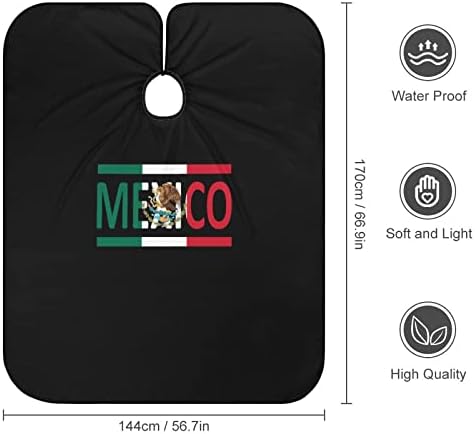 Мексиканско Знаме Водоотпорна Фризура Кејп Барбер Наметка за Сечење Коса со Прилагодливо Затворање Предвремено Фризерско Боење Перминг Capови