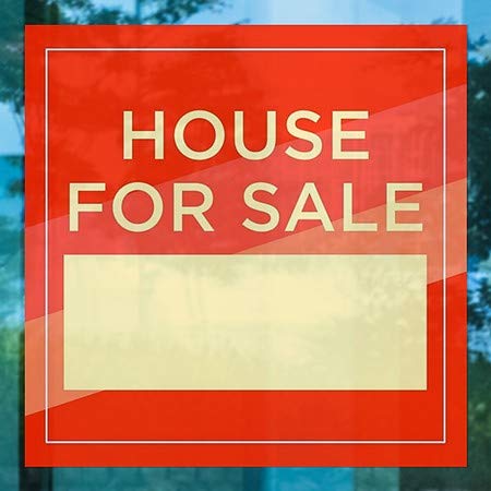 CGSignLab | „Куќа за продажба -Модерна дијагонална“ прозорец за лепење | 8 x8
