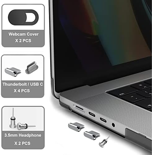 Приклучок за прашина на Gavemi USB C и 3,5 mm приклучоци за слушалки за лаптоп ， Телефон ， Заштита на порта Thunderbolt Anti Dust Cover компатибилен со MacBook Pro/Air