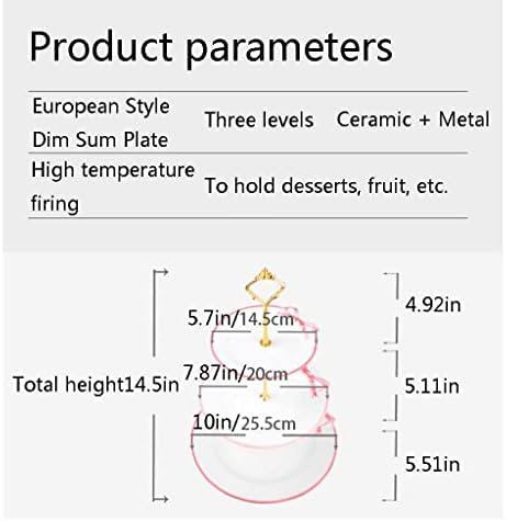Три Спрата Керамички Торта Штанд Десерт Нивоа Послужавник Овошје Бонбони Дисплеј Плоча Решетката За Свадби И Забави