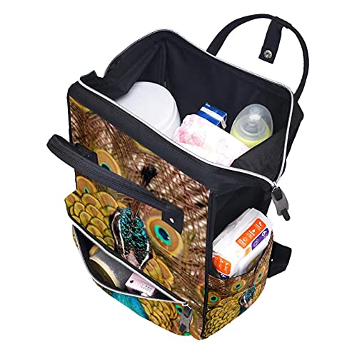 Отворање Торби За Торби За Пелени Од Паун Мумија Ранец Со Голем Капацитет Торба За Пелени За Нега На Бебиња