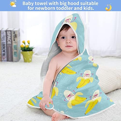 vvfelixl Бебе качулка со пешкир банана чаши со пиштоли за бебиња крпи памук мека бања крпа за новороденче, дете 30x30in пастелно сино