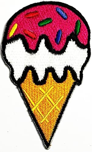 Kleenplus сладолед конус шие железо на лепенка везена занаетчиска занаетчиска рачно изработена облека фустани растителна капа Jean налепница јагода сладок сладолед црт