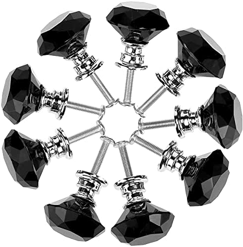 Akstore 10 парчиња кристално стакло кабинет копчиња 30мм дијамантски фиоки за фиоки за кујнски ормани за гардероба гардероба за гардероба влече рачки