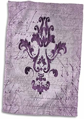 3drose Виолетова носталгична илустрација за украси со ракопис - крпи