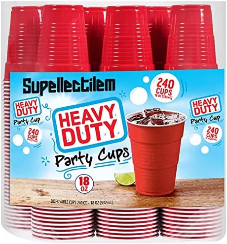 Црвени пластични чаши за еднократна употреба - 18 мл., 240 КТ. | Тешка голема забава ладен пијалок пластични чаши за еднократна употреба