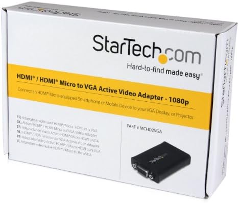 Startech.com HDMI или Micro HDMI to VGA адаптер - со микро HDMI до HDMI кабел - активен адаптер за монитори - адаптер за микро HDMI - за GoPro