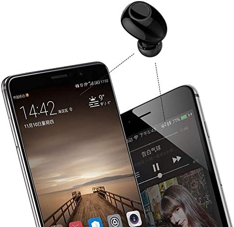 NVAHVA Bluetooth Earbud 10 HRS Playtime, единечен безжичен слушалки, мини слушалки за слушалки без Bluetooth, слушалки за автомобили, мобилни