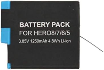 Замена на батеријата и полначот AHDBT -801 за GoPro Hero 7 HD црна камера - Компатибилен со SPJB1B целосно декодирана батерија и полнач