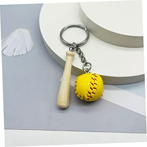 Toyvian 12 парчиња бејзбол клуч за клучеви мини клуч мини бејзбол спортска забава играчки бејзбол забава фаворизира подароци шарм клуч