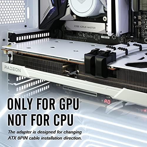 EZDIY-FAB GPU VGA PCIE 8 PIN U Свртете ја таблата за адаптер за напојување со агол на агол од 180 степени за десктоп графички картички-стандард
