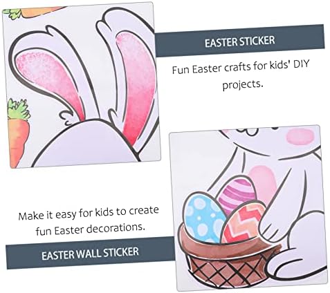 Јардве 1 лист Велигденски налепници за подароци за зајаче Велигденски налепници за фрижидер ПВЦ налепници Божиќна корпа ПВЦ