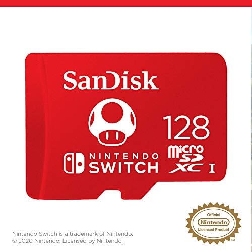 Sandisk 128gb microSDXC-Картичка, Лиценцирана За Nintendo-Switch-SDSQXAO-128G-GNCZN