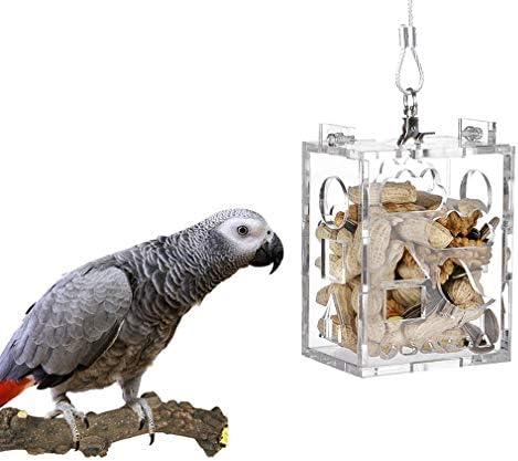Kintor Parrot Creative Foraging Toy Feider Bird Cage, голема големина 4.8x3.6x2.6inch