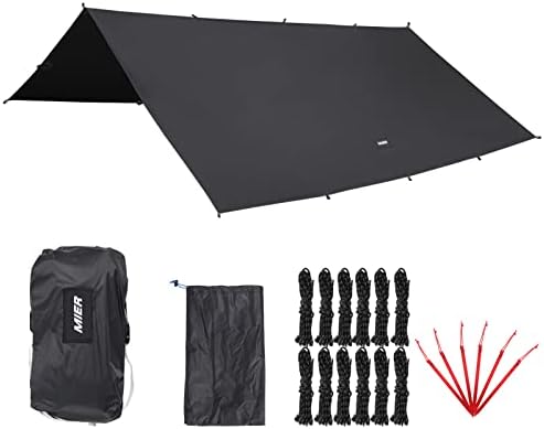 Миер кампување шатор Тарп Хамак Дожд лета водоотпорен шатор засолниште за подножје, засолниште за пикник на отворено пикник за пикап,