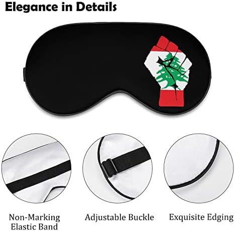 Подигната Тупаница Либанско Знаме Маска за Спиење Со Прилагодлив Ремен Мека Покривка За Очи Затемнување Врзани Очи За Патување