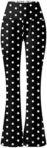 Женски панталони трендовски нозе обични еластични половини печатени панталони за нозе Обични спортски јога панталони
