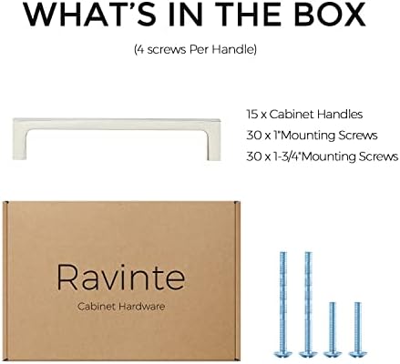 Ravinte 15 пакувања цврсти 5 инчи кујнски плоштад кабинети рачки со четкани кабинети за никел влече фиоки влече кујнски кабинет хардвер кујнски рачки