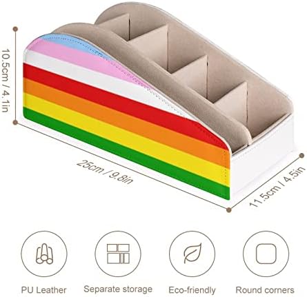 ЛГБТ Виножито трансродова гордост знаме на далечински управувач PU кожен организатор за складирање кутија за домашна десктоп