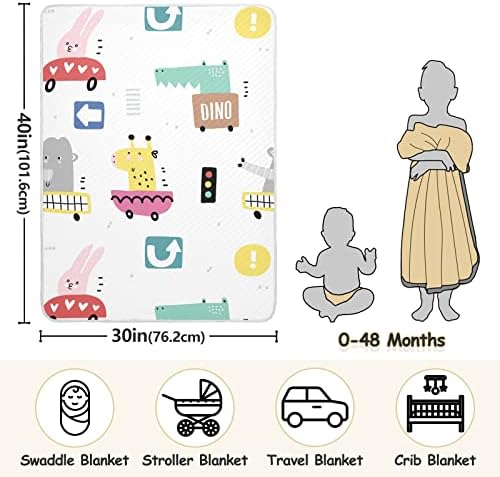 Јунзан детски слатки рабитни животни автомобили бели бебешки ќебиња за девојчиња момчиња памук фрлаат ќебе за новородени подароци мали деца расадници шетач за кр?