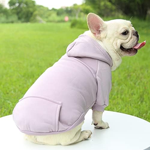 Куче Худи со џеб - есен зимски топло руно џемпер кученце облека за мали средни кучиња, маичка за миленичиња мачки