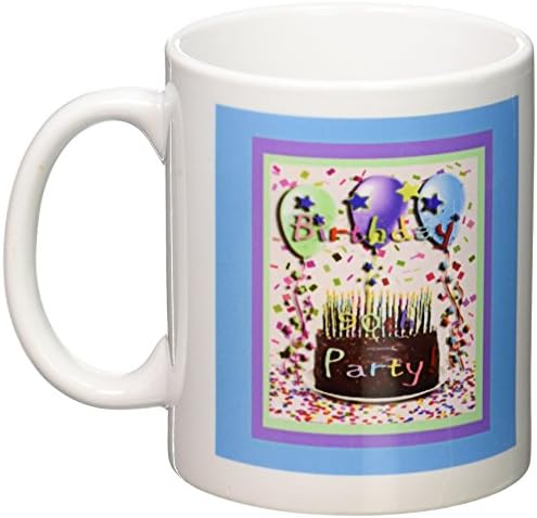 3drose роденденска забава чоколадна торта 90-та керамичка кригла, 11-унца