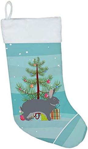 Богатства на Каролина BB9333CS гигант Чинчила зајак Божиќ Божиќно порибување, задебеница, камин што виси чорапи Божиќна сезона Декорации за