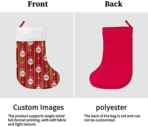 Doginthehole Возрасни деца Големи Божиќни чорапи персонализирани 6 пакувања, Санта возење ирваси елени црвени карирани кеси за подароци