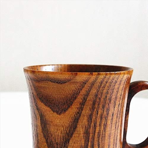 Рачно изработено дрвена чаша чаша чај чаши пиење дрво кригла со рачка за пиво/кафе/млеко
