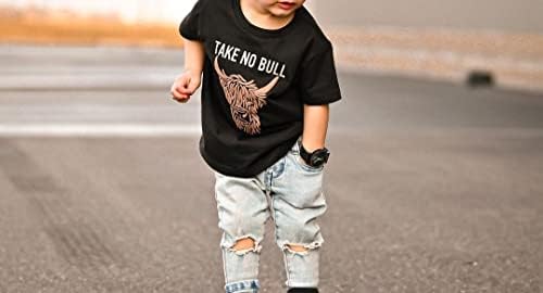 ОМКЗАНБИ Западно бебе момче облека крава печатена маица со кратки ракави ретро бохо џогер панталони симпатични мали деца каубојски летни облеки