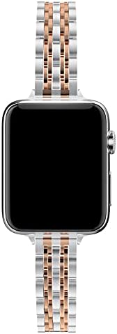 СИНОРС Женски Бенд Компатибилен Со Apple iWatch 38mm 40mm Серија 7 41mm Тенки Тенки Дами Замена Нерѓосувачки Челик Бендови За