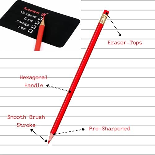 1 IntheOffice црвенини моливи за оценување 2 олово, црвено претходно заострени моливи за проверка на „48 пакет“