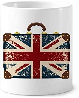 Унион Jackек Ретро куфер Велика Британија Велика Британија, знаме на знамето за заби, држач за пенкало за керамички штанд Куп на молив