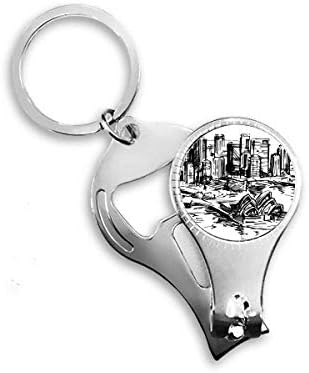 Австралија градски обележје Сиднеј оперска скица Nail Nipper прстен клуч за шишиња со шишиња со шише Клипер