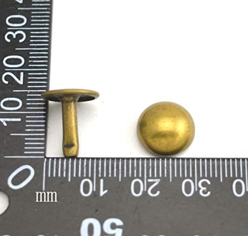 Wuuycoky бронзена двојна капа за метални метални метални метални капачиња од 10 мм и пост 6мм пакет од 200 комплети