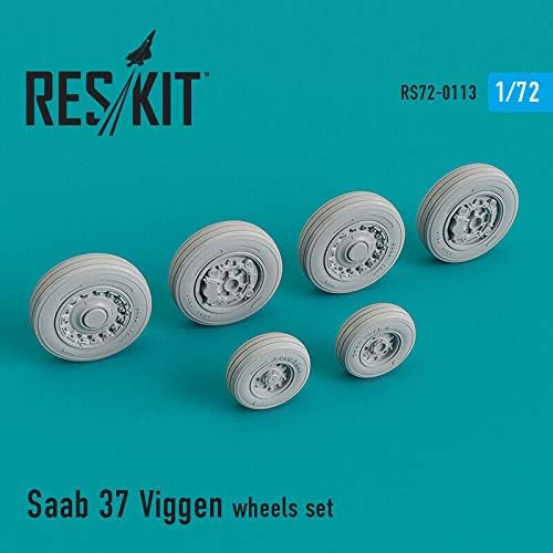 Reskit RS72-0113- 1/72- Поставени тркала за смола за детали за смола на Viggen 37