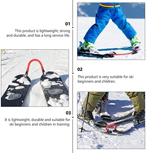 LIOOBO 2 парчиња конектор за скијачки врвови со не'рѓосувачки челик за тренинг за скијање на скијање преносен скијачки тренинг за скијање за