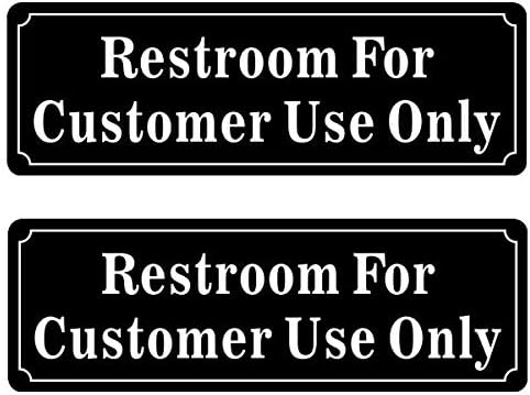 Надворешно/затворено 9 x 3 - Само тоалетот за употреба на клиентите - Забележете знак за налепница на црно -бело винил налепница - за деловна