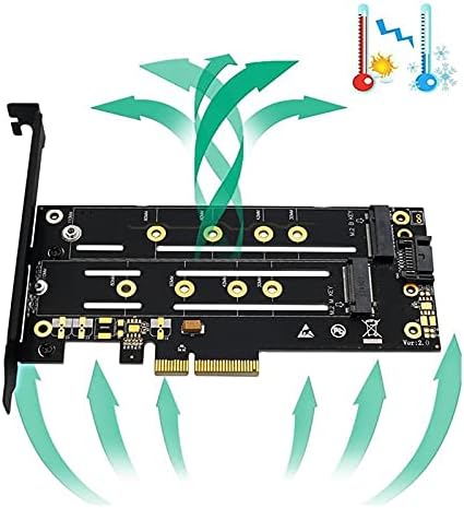 Конектори M.2 NVME SSD NGFF до PCI -E X4 адаптер M.2 SATA до SATA III Адаптер картичка NGFF M клуч B Key Dual M.2 PCIE адаптер -