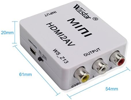 Wistar HDMI ДО AV CVBS Конвертор 1080p Мини HDMI ВО RCA Композитни Видео Аудио Конвертор Адаптер Кутија Поддршка PAL/NTSC ЗА HDTV PS4