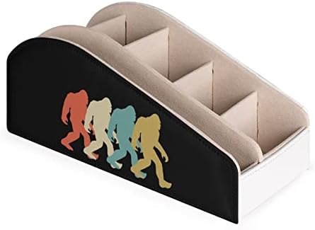 Држач за далечински управувач со ретро-поп-уметност на Bigfoot Siluette со 6 оддели Организатор за складирање на биро за кутии за