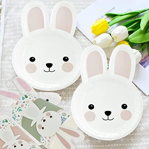 Гостин зајаче Велигденски прибор за јадење Постави хартиени плочи за еднократна употреба салфетки чаши табели за прибор за јадење за декорација