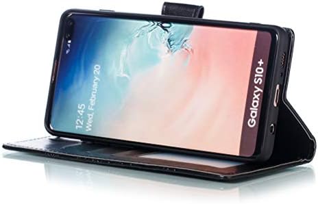 QIVSTAR Случај Компатибилен За Samsung Galaxy S10 Плус Втиснување стп Кожа Случај Магнетни Паричник Случај Со Штанд Гребење Заштитни
