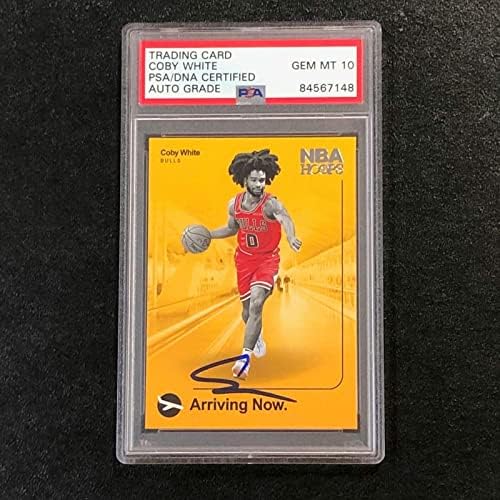 2019-20 НБА -обрачи кои пристигнуваат сега 16 Coby White потпишана картичка Auto 10 PSA Slabbed BU - Кошаркарски плочи за автограми