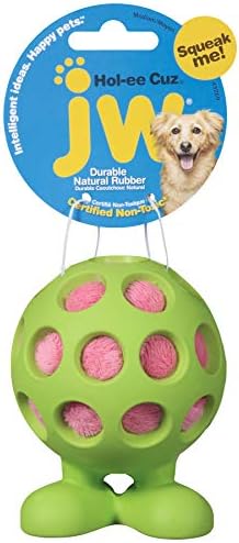 JW Pet Hol-Ee cuz средно кучиња џвака и привлекува играчка, боите се разликуваат
