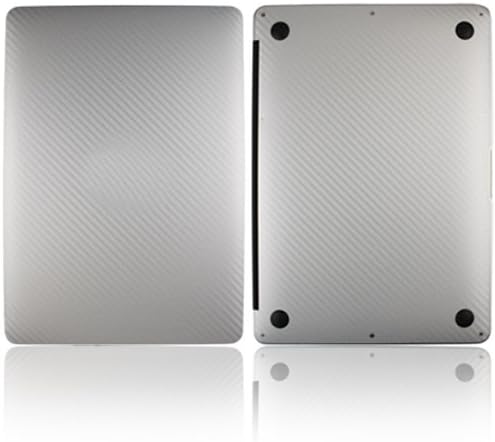 Skinomi сребрено јаглеродно влакно влакна целото тело кожа компатибилна со Apple MacBook Air 13 in. Техниски анти-меур филм