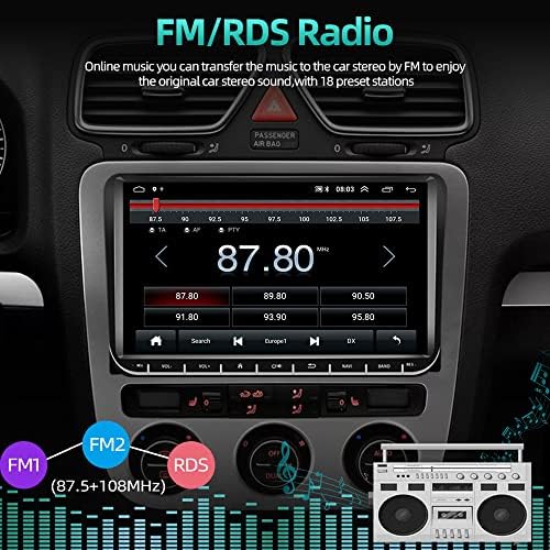 9 Андроид 8.1 Автомобил Радио ГПС Навигација Стерео Мултимедијален Плеер WiFi Bluetooth За VW Skoda Голф 5 Голф 6 Поло Passat B5 B6 Jetta TIGUAN