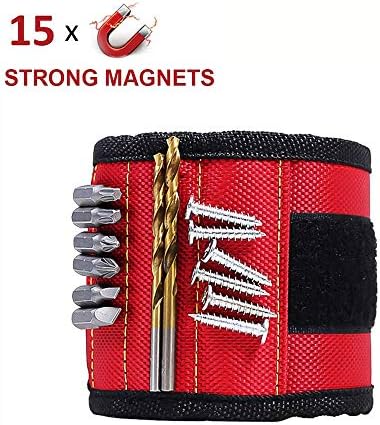 Магнетна лента за рака, совршен за тато, алатка за појас со 15 магнети за држење завртки, нокти, битови за вежбање, кул гаџети за мажи, жени,